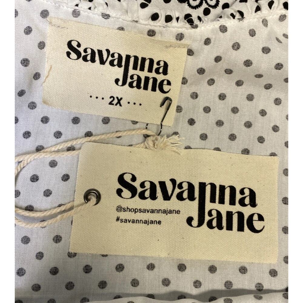 Savanna Jane Polka Dot Embroidered Top Women’s Size 2X - Picture 7 of 10